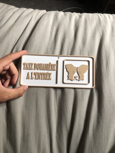 Pancarte porte imprimée - de, en