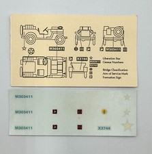 Ancienne planche décalcomanies Solido (9x3cm) pour JEEP US WW2 1/43