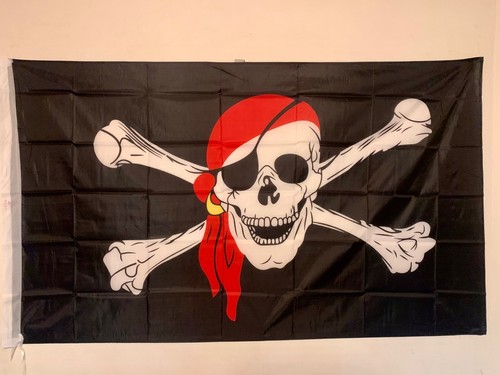 Drapeau pirate tete - drapeau, os