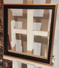 Encadrement en bois Caisse américaine Satinée Noire et Dorée ,Format Carré