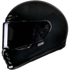Casque intégral HJC V10 noir solide casque moto vintage fibre de verre...