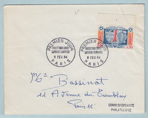France 1964 enveloppe premier - france,