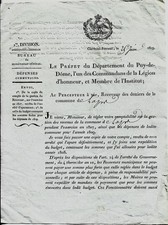 1809 Missive imprimée de la préfecture de Clermont-Ferrand,comptes Vic-le-Comte