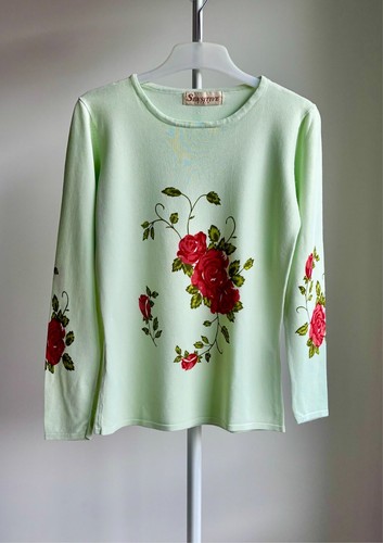 Pull été roses rouges - "roses, rouges"
