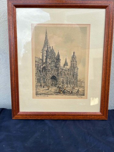 Gravure ancienne enluminee - gravure,