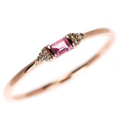 Bague diamant tourmaline - , rose