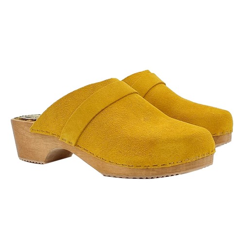 Mule suédois daim jaune - mule, en