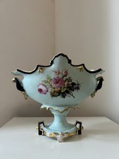 Magnifique Coupe de mariage sur pied jardinière bouquets peints  Napoléon III