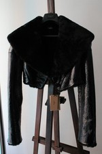 Alaïa blouson en cuir vernis et fourrure de mouton taille 36 neuf avec étiquette