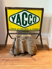 plaque émaillée ancienne garage YACCO, présentoir de trottoir NEUHAUS - circa 50