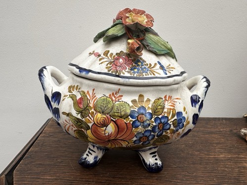 Small antique majolica ceramic - small,
