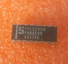  1pcs 74LS390N 4bit binary counter, decade counter  Signetics DIP16 DC:85