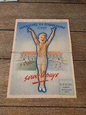 AFFICHE PROPAGANDE ORIGINALE GUERRE WILQUIN 1940 CURIOSITÉ TUBERCULOSE ANCIEN 