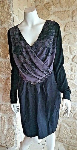 Robe noire grise - robe, neuve