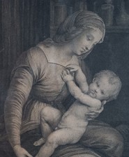 Gravure ancienne Vierge à
