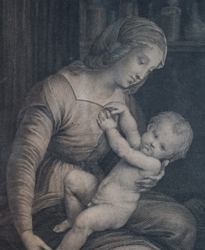 Gravure ancienne vierge - vierge, à