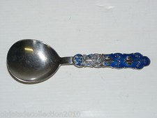 -CUILLERE ARGENT MASSIF RUSSE ET EMAIL CLOISONNE XIX Poinçon Argenterie