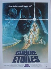 STAR WARS Affiche Cinema ROULEE 53x40 Movie Poster R1990 La Guerre des Etoiles