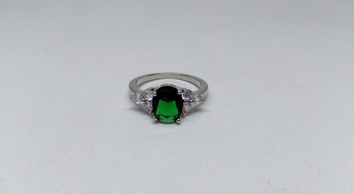 Bague émeraude vert zirconium