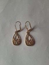 Bijou ancien : boucle d'oreille , dormeuses , pampilles ( Plaquée Or )