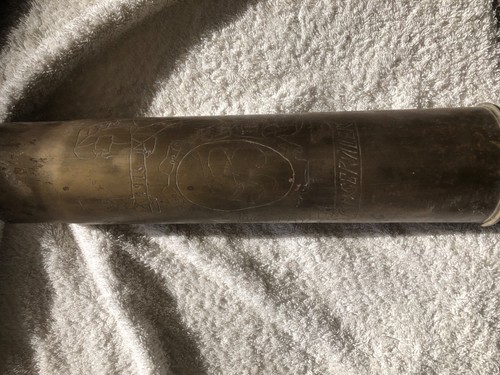 Ancien vase laiton travail - en,