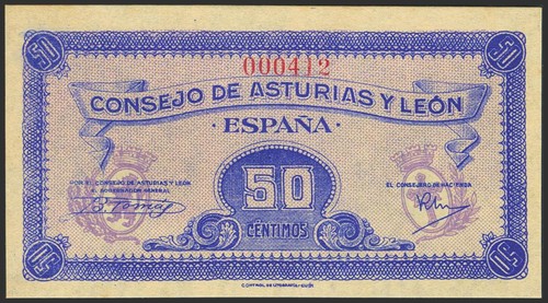 Centimes 1937 asturies et - 1937.,