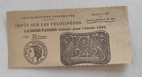 Impot sur les velocipedes - impot,