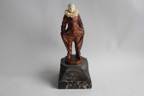 Bronze pierrot clown - clown, g