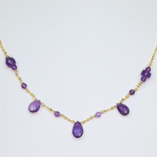 Collier améthystes pierre - en,
