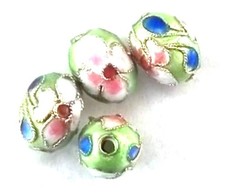 4 PERLES CLOISONNEES 10 MM