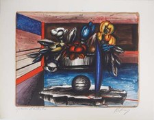 Franz PRIKING : Nature morte à la sphère, Lithographie originale signée