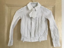 ANCIENNE  CHEMISE AVEC NOEUD D EPOQUE BLANC ENFANT COTON