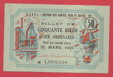 BILLET MATIERE - MARS 1949 -