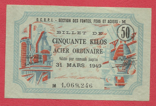 Billet matiere mars 1949 - matiere,