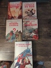 Verne Jules . Lot de 5 Livres . Bibliothèque de la Jeunesse . Hachette