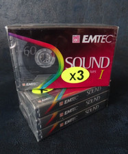 x6 EMTEC 60 Sound 1  Cassette audio Vierge K7 HiFi Ghetto Blaster Rétro Vintage