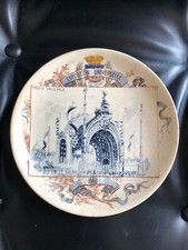 ❤Ancienne et  belle ASSIETTE parlante  exposition universelle 1900 Sarreguemines