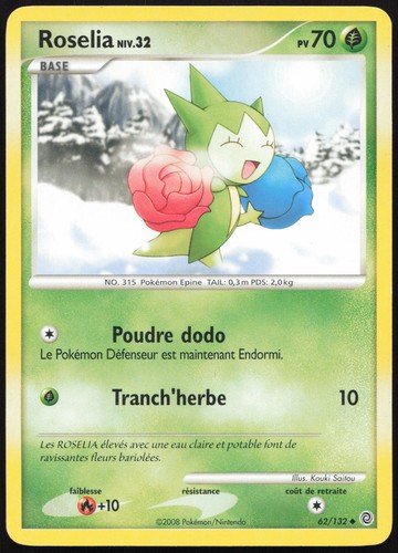 Carte pokémon roselia 132 - carte,