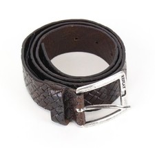 Ceinture En Cuir Pur Marron