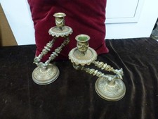 rare paire bougeoirs pantographe,maison Duval Paris,H 28cm,poids 1,3kg piece