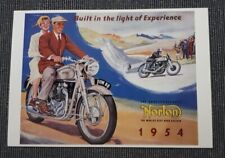 CARTE POSTALE PUBLICITE MOTO ANCIENNE OLD MOTORCYCLE NORTON 1954