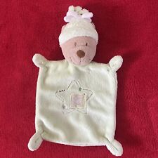 🇫🇷 doudou plat ours Marron bonnet Vert Anis brodé étoile NICOTOY SIMBA TTBE