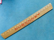 Ancienne règle en bois publicitaire  DUBONNET Quinquina  Double décimètre