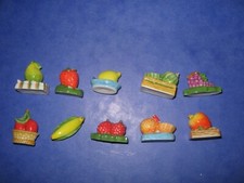 Série complete de 10 feves:  Fruits de saison