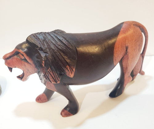 Vtg hand carved - hand, lion