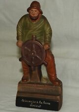 Sujet en terre cuite " TIMONIER A LA BARRE LORIENT " Figurine 15.5 cm, Bon état