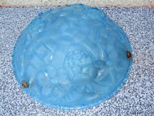 Vasque bleu  Art Déco ,suspension lustre signé Degué 