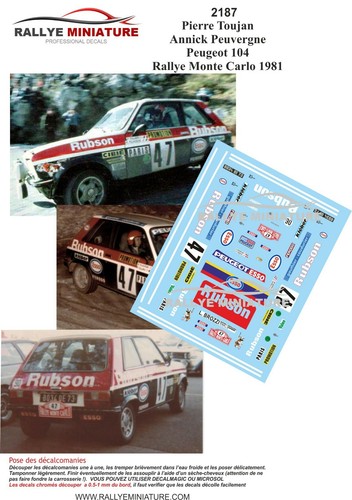 Decals ref 2187 peugeot - decals, 1/43