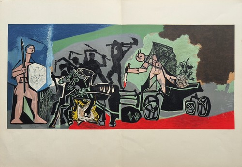 Picasso lithographie guerre - lithographie,