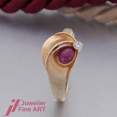 Bague rubis moderne avec 1 - rubis,